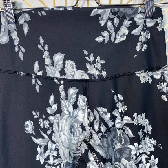 Albion Leggings High-Waisted Cropped Antigua Slate Floral‎ Print Gray Size Small - Picture 4 of 9